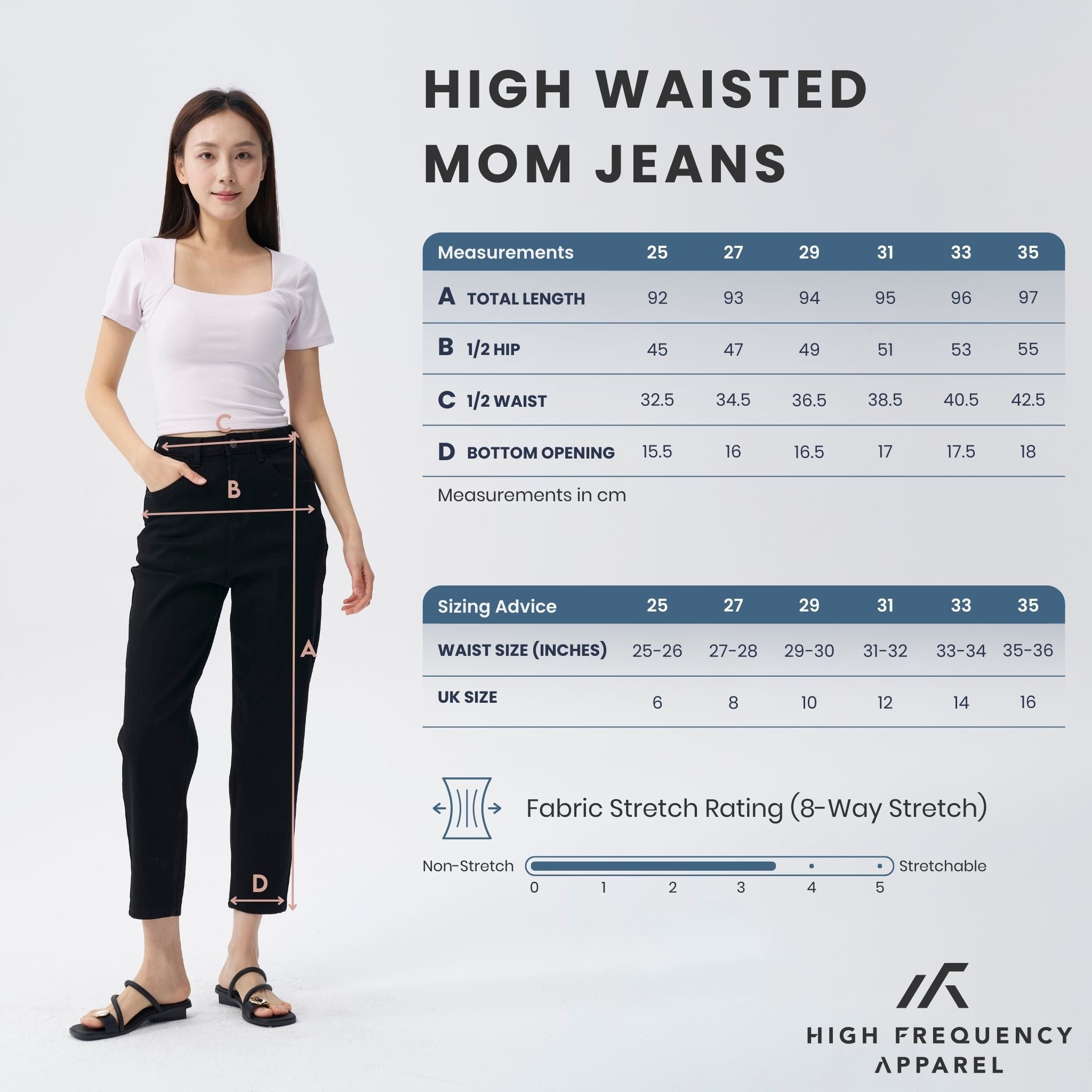 BW High Waisted Ankle-Length Mom Denim Jeans
