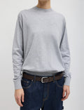 TIBI Super Fine Gauge Perfect Men's Pullover in Heather Grey