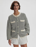 VARLEY Tidewell Textured Knit Jacket in Birch Multi Stitch