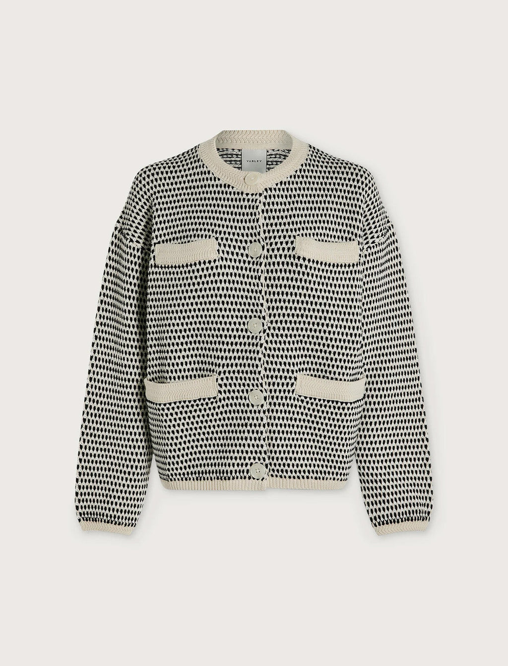 VARLEY Tidewell Textured Knit Jacket in Birch Multi Stitch