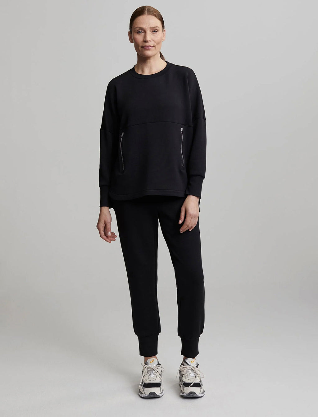 VARLEY DoubleSoft™️ Paige Longline Sweat In Black