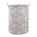 Cubes Geometric Laundry Basket - White