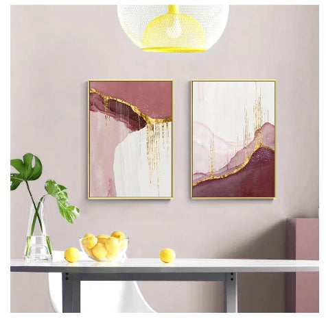 Nordic PurpleCanvas Painting Abstract Golden  Canvas Painting Wall Pictures