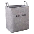 Mesh Linen Rectangular Fabric Laundry Basket - Grey