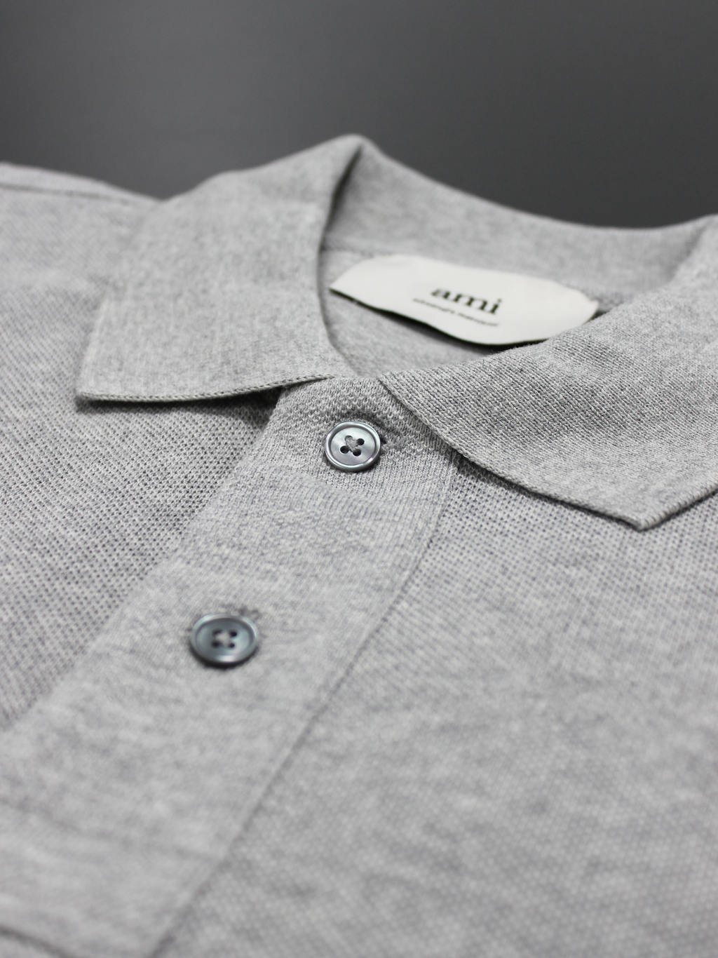 Ami Paris Ami De Coeur Polo Shirt in Grey