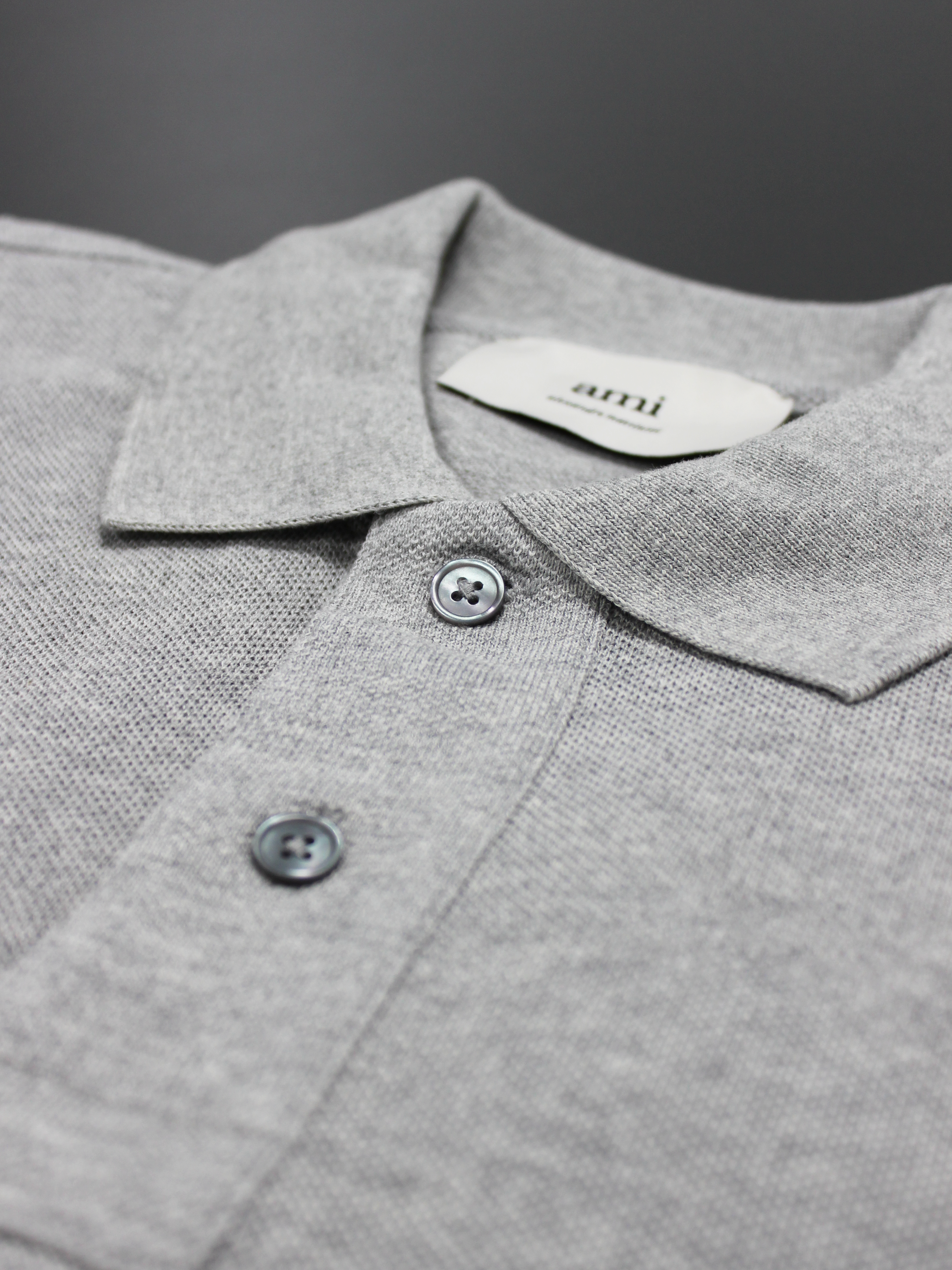 Ami Paris Ami De Coeur Polo Shirt in Grey