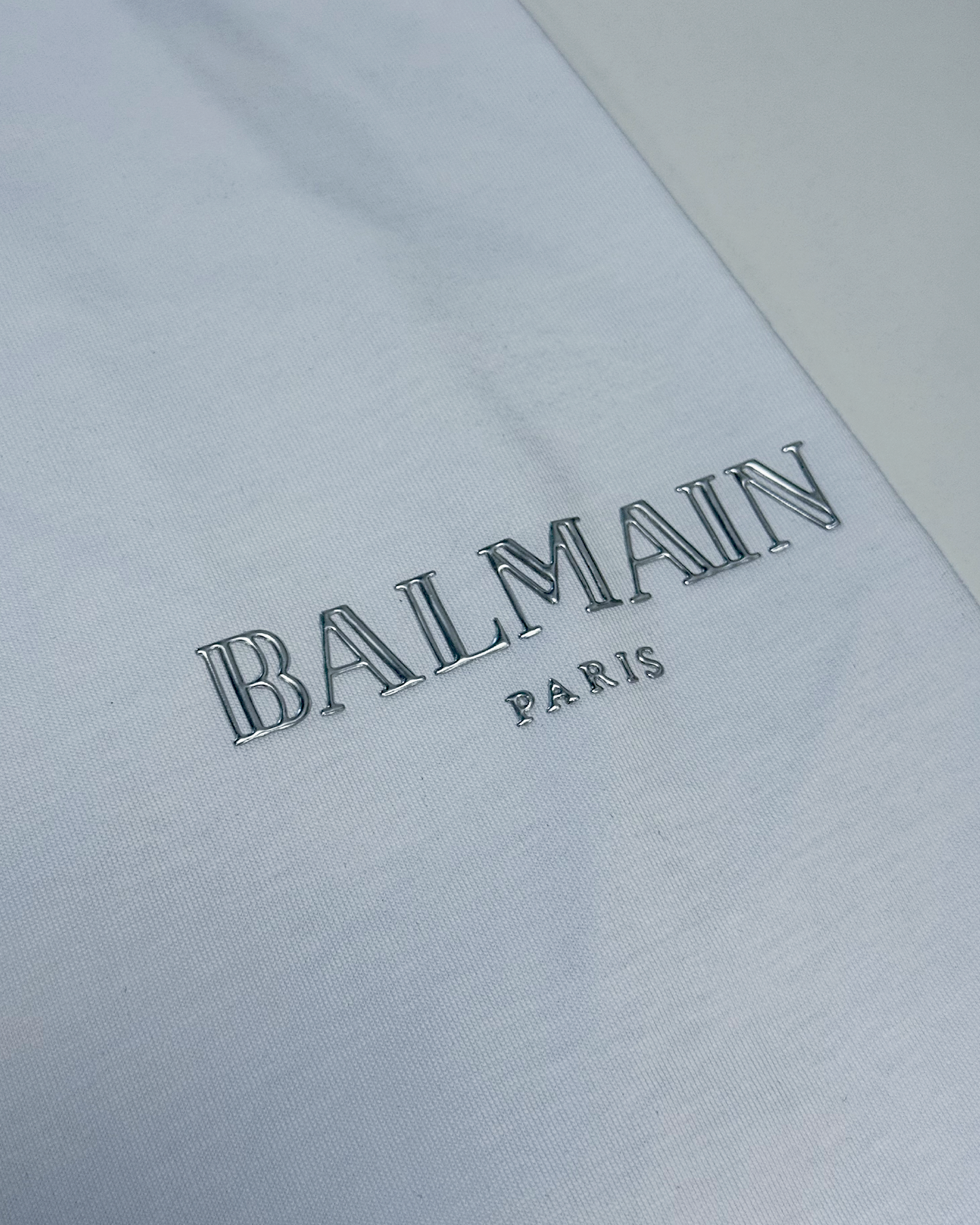 Balmain Vintage Silver Gel Logo T-Shirt in White