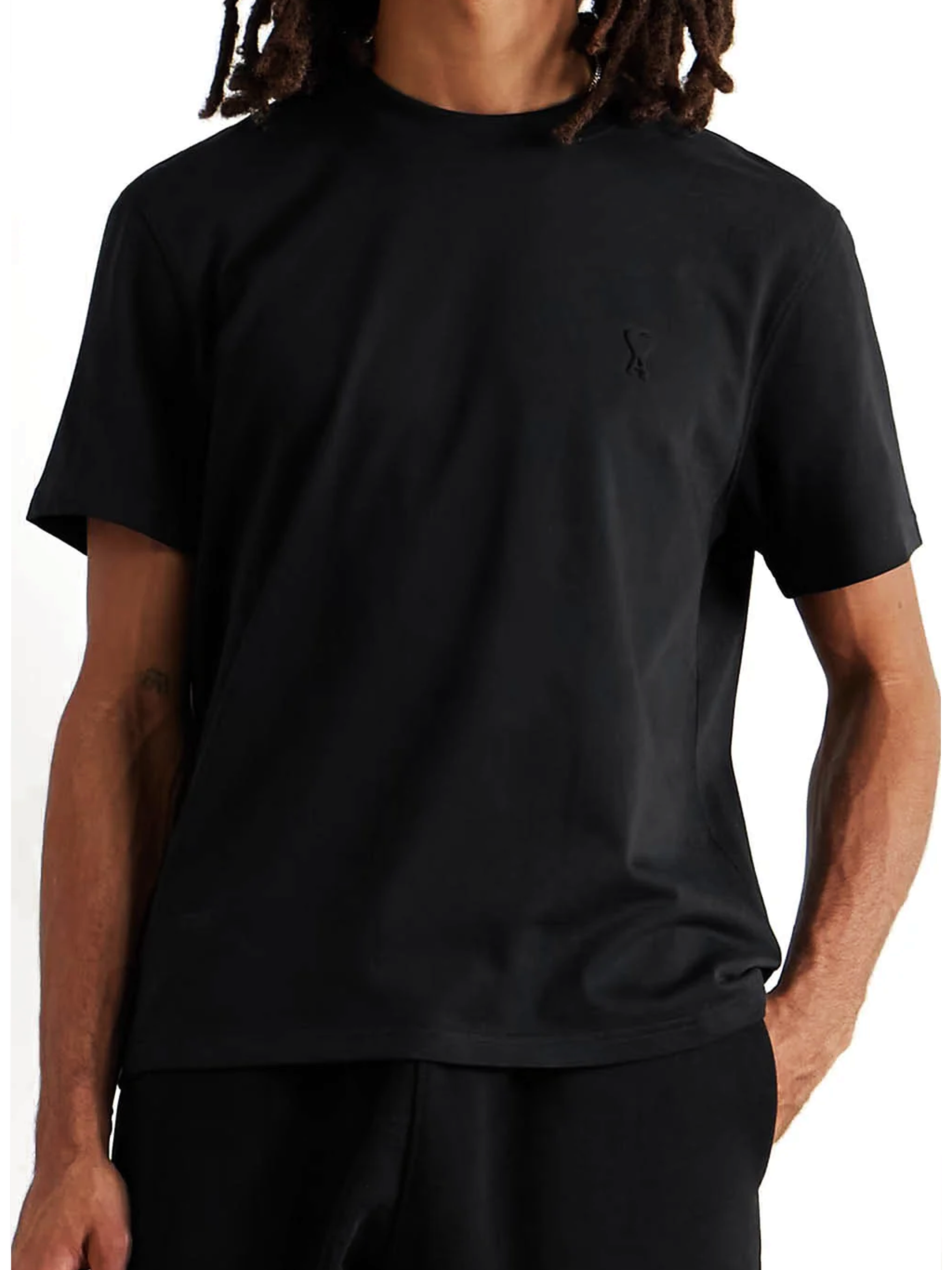 Ami Paris 'Ami De Coeur' Logo-Embossed T-Shirt in Black