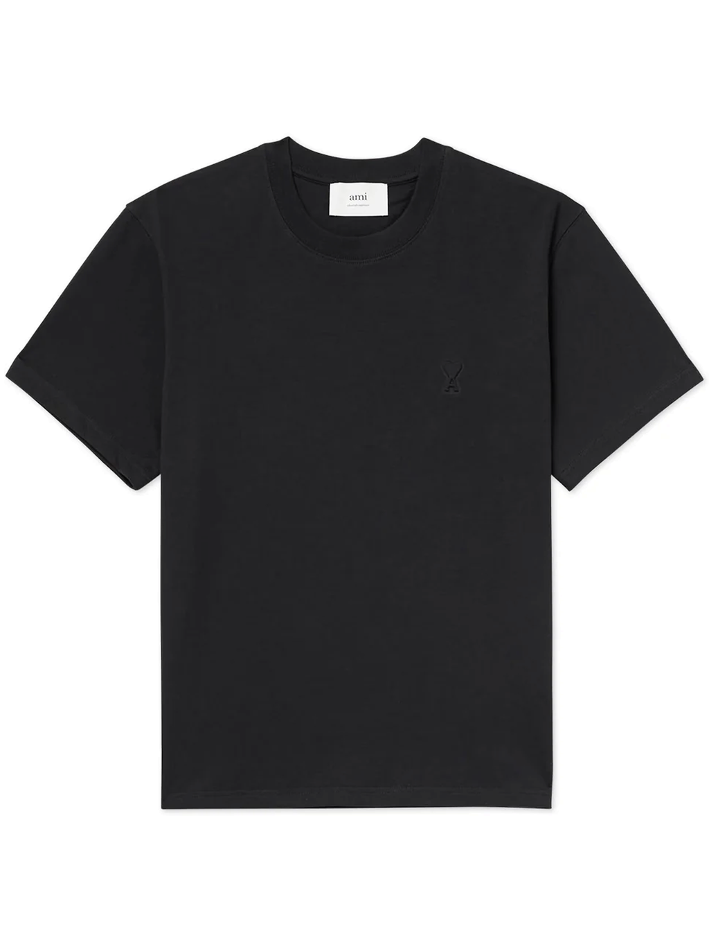 Ami Paris 'Ami De Coeur' Logo-Embossed T-Shirt in Black