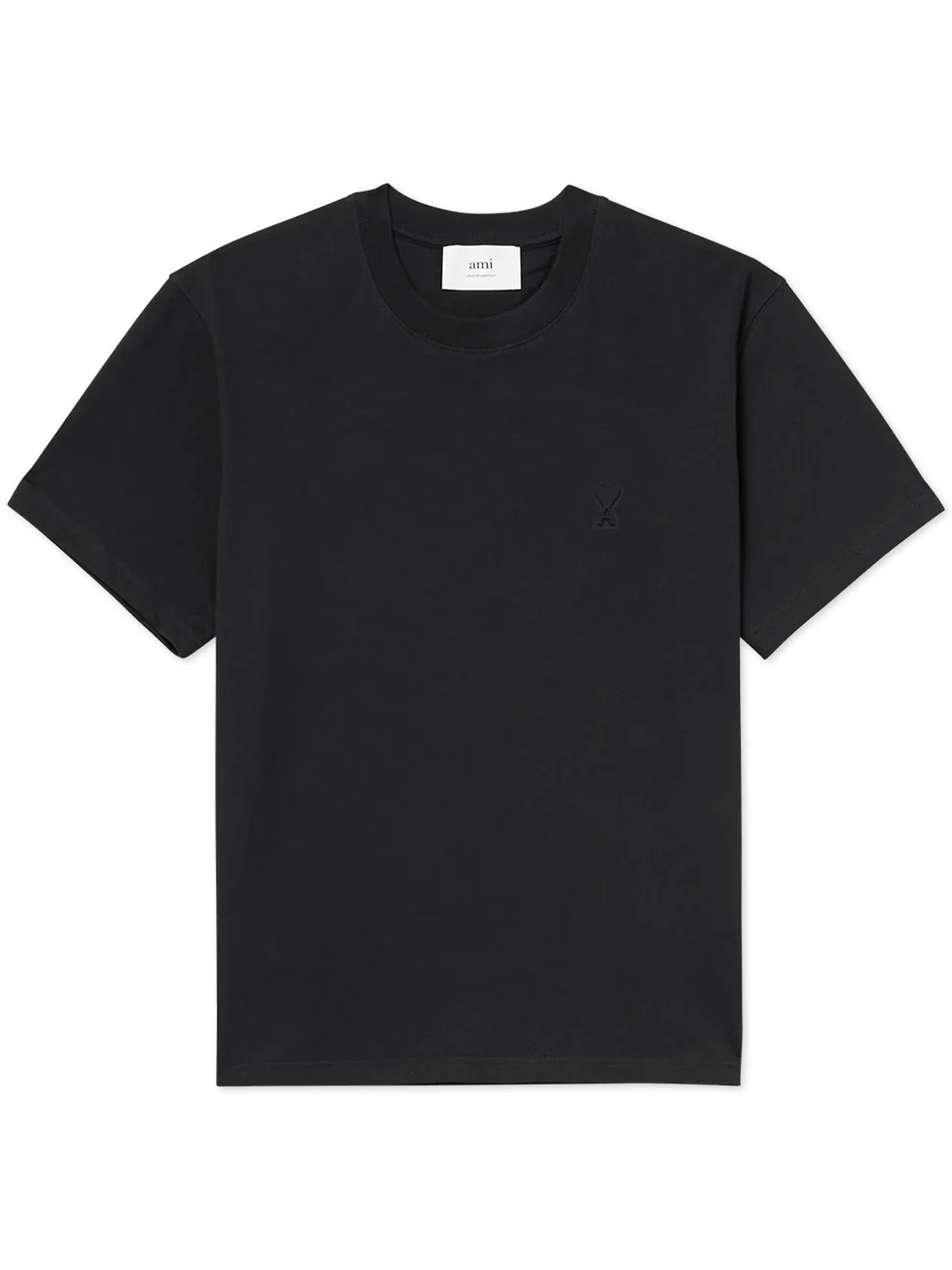 Ami Paris 'Ami De Coeur' Logo-Embossed T-Shirt in Black
