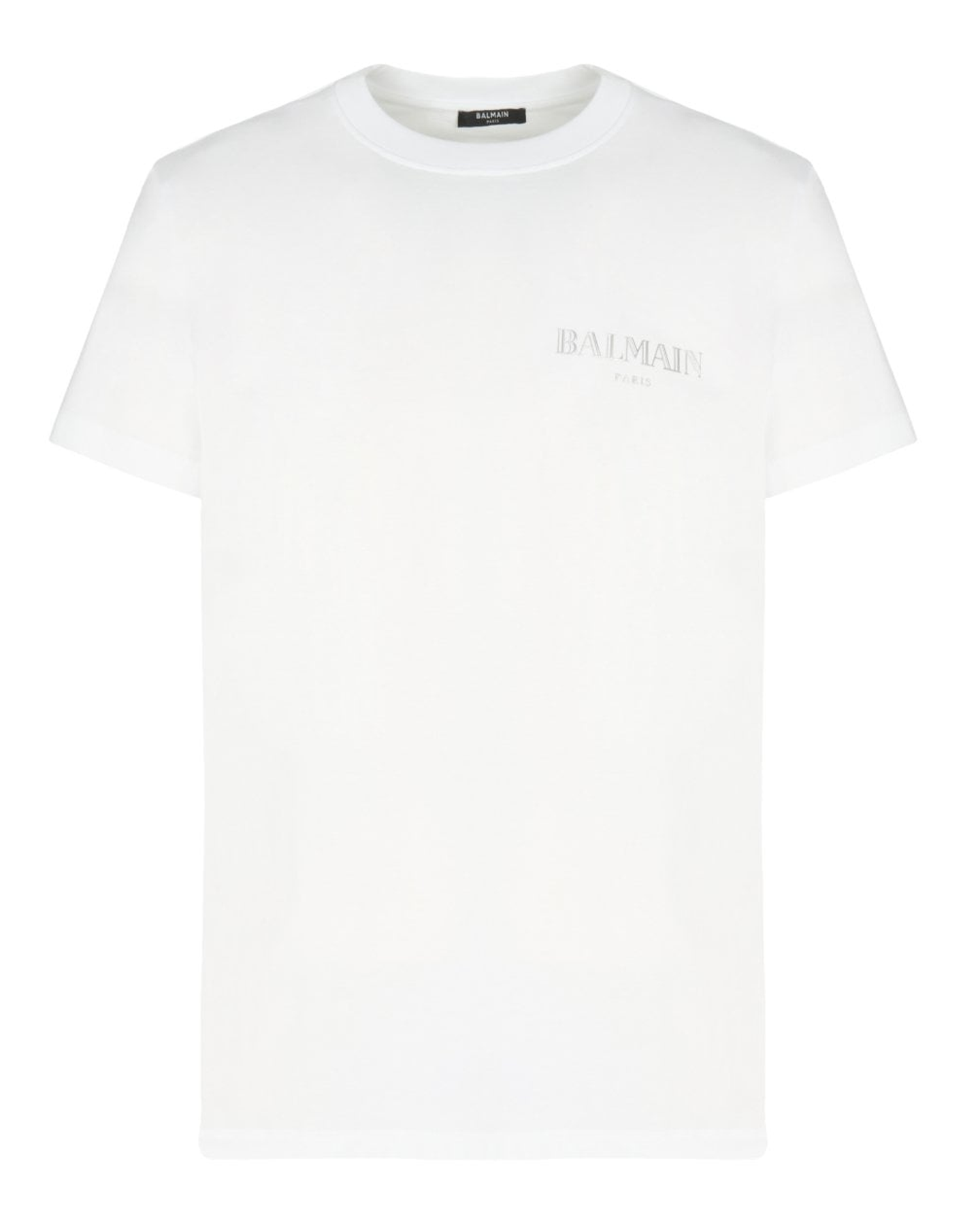 Balmain Vintage Silver Gel Logo T-Shirt in White